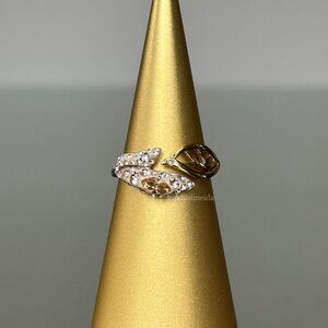 Atelier Swarovski Gold Tone Graceful Bloom Ring Size 58 (8)
